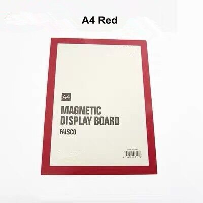 1pcs Pvc Diy Photo Red Yellow Blue A4 Magnetic Picture Frame: Red