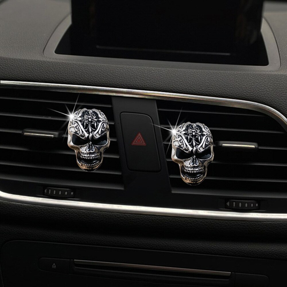 Désodorisant de voiture , tête de mort, sortie d&#39;air conditionné, Clip de parfum, décoration de voiture