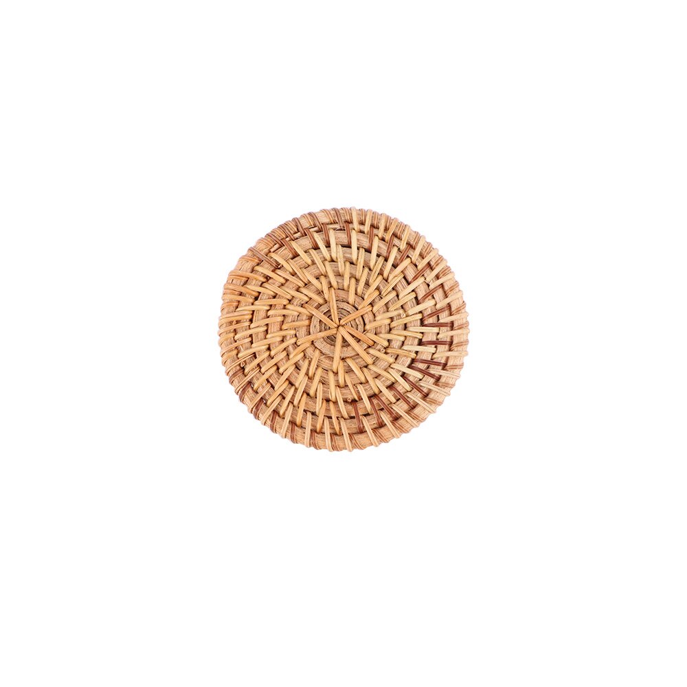 1Stck Runde Natürliche Rattan Untersetzer Schüssel Pad Handarbeit Gewebt Tischsets Tabelle Polsterung Tasse Matten Küche Dekoration Zubehör: 8cm