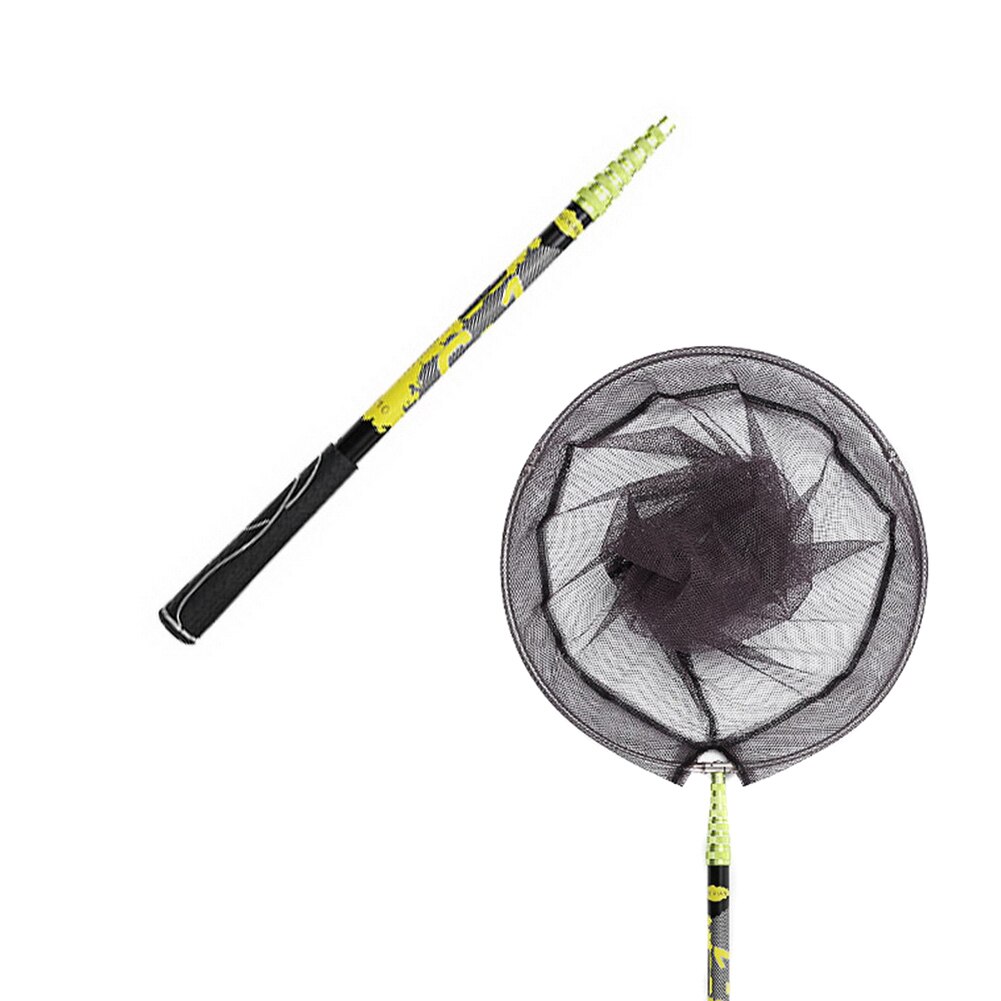 Fishing Net Fish Landing Net Foldable Collapsible Telescopic Pole Handle Durable Mesh ALS88: 2.1M
