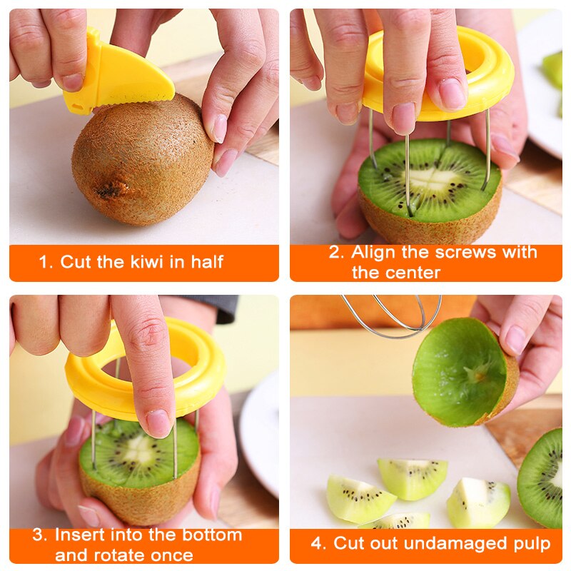 Kiwi Dunschiller Keuken Afneembare Fruit Kiwi Cutter Salade Koken Gereedschap Peeling Gadgets Keuken Gadgets Accessoires