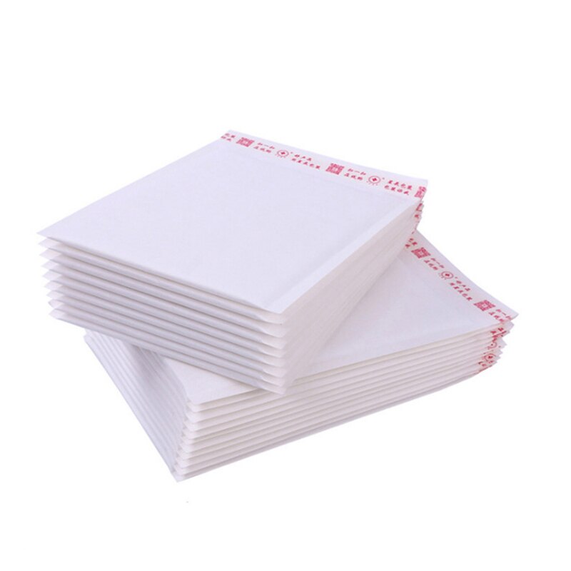100Pcs White Paper Bubble Envelope Self Sealing Adhesive Bubble Mailers Waterproof Packaging Bags Business Supplies