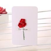 Tørre blomsterkort bursdagskort for jente barn kone mann bursdagskake gratulasjonskort postkort kort: Rose 2