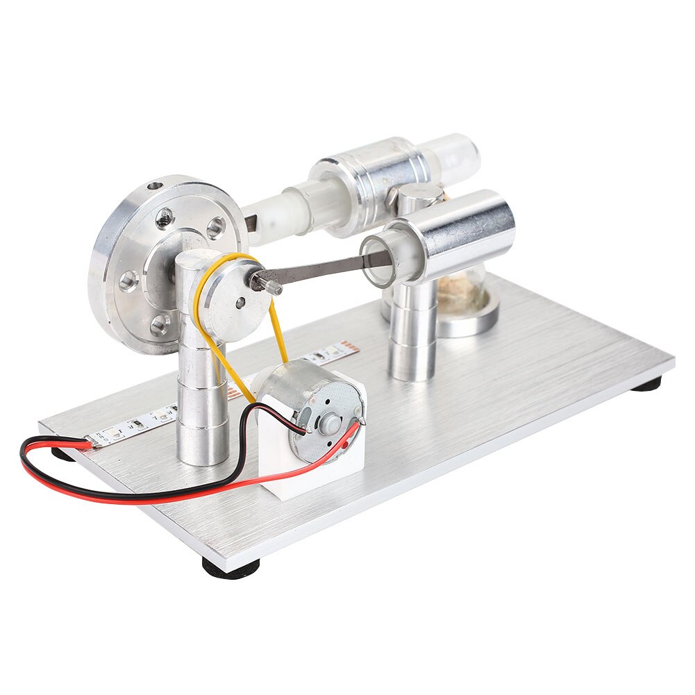 Stirling Engine Motor Air Engine Alloy Physical Model Science Air Perpetual Study Led Steampower Engine