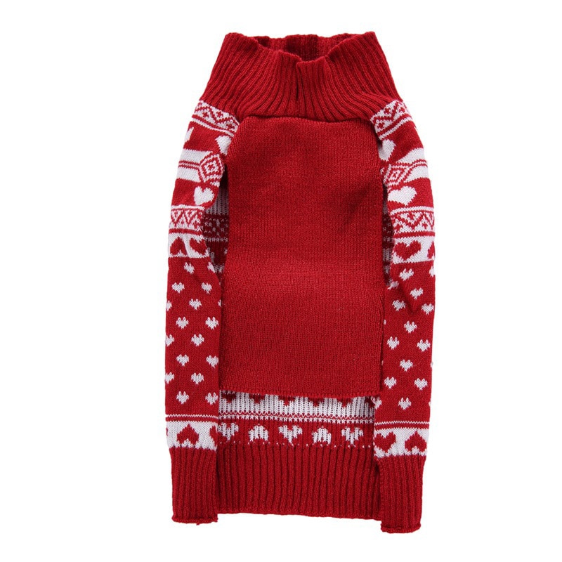 Vinter hundetøj jul snefnug kæledyr rød sweater strik sweater lille kat xmas hunde tøj til chihuahua bamse xxs-m