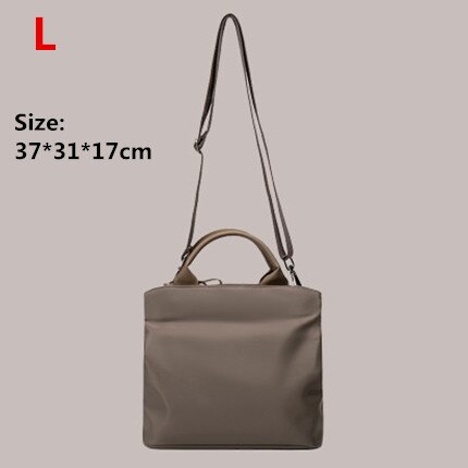 Casual woman's Briefcases High capacity material document Bag business trip A4 laptop phone Organize package Accessories supplie: Brown L