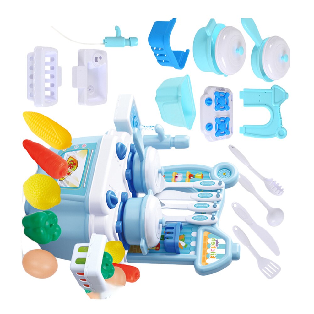 1 Set of 20PCS Mini Kitchen Toy Set Cartoon Playing House Cooking Toy Kit Funny Role Play Dining Table Toy Set Educational Simul