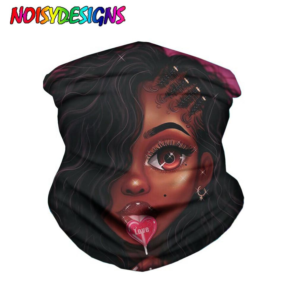 Noisedesigns multifunctionele bandana hoofdband ring nek sjaal kunst afrikaans meisje print naadloze buisvormige magische gezichtssjaal: Lmyd 5566 z 28