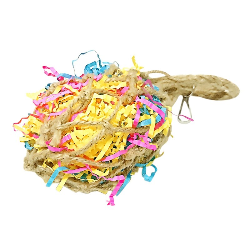 Parrot Bite-resistant Hanging Toy Pet Bird Toy Rope Mesh Bag Including Colorful Wire-drawn