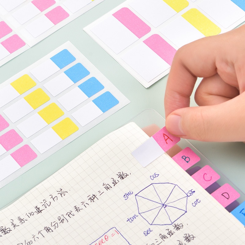 Yoofun 3 Colors Index Note Rectangle Memo Pad Sticky Notes Notepad Diary Self-Stick Note Memo Pads Office School