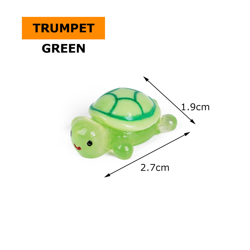 Mini leuchtende Schildkröte Home Decor Landschaftsbau Harz Handwerk leuchtende Schildkröte Garten Aquarium Miniaturen Ornament Aquarium Dekoration: S / green