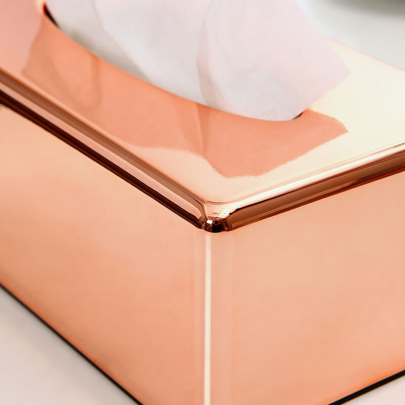 ABS plating rose gold tissue box tissue storage box living room home drawer paper office