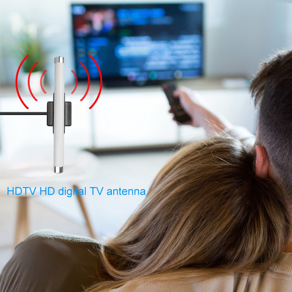 36dB Digital TV Antenna HD 4K Antenna Digital Build-In Amplifier Signal Booster Indoor HDTV 1080P Antenna LED Light