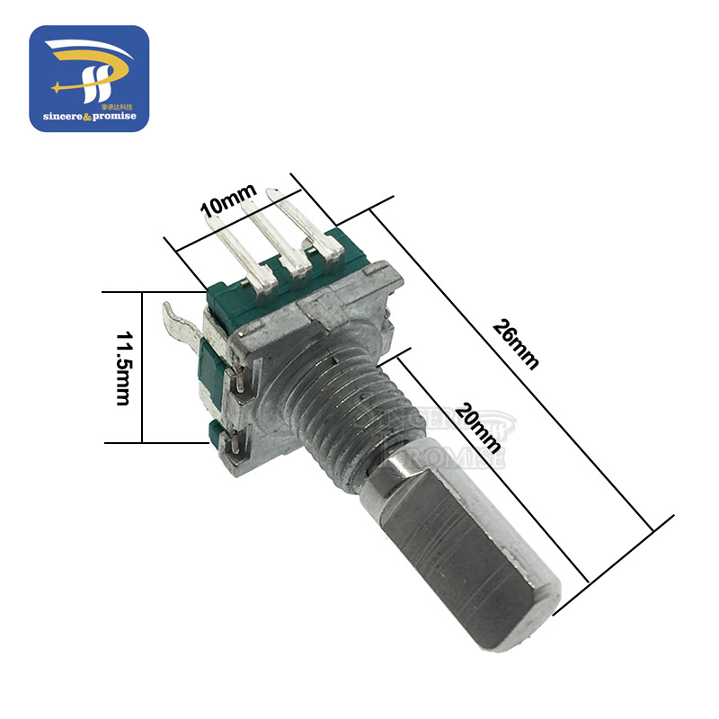 5PCS/LOT Half Rotary Encoder Code Switch/EC11/ Digital Potentiometer With Switch 5Pin Handle Length 20mm DIY