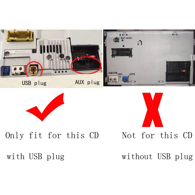 Bil usb switch kabel aux switch knap kabel til vw passat  b6 b7 golf 6 polo bora cc rcd 510 rns 315 usb aux adapter lydkabel