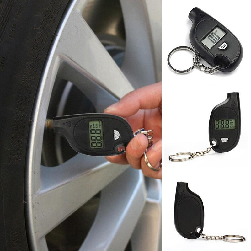 Portable High Accuracy Motor Truck Car Tyre Air Pressure Testing Gauge Meter LCD Digital Display Key Chain Auto Car Test Tool