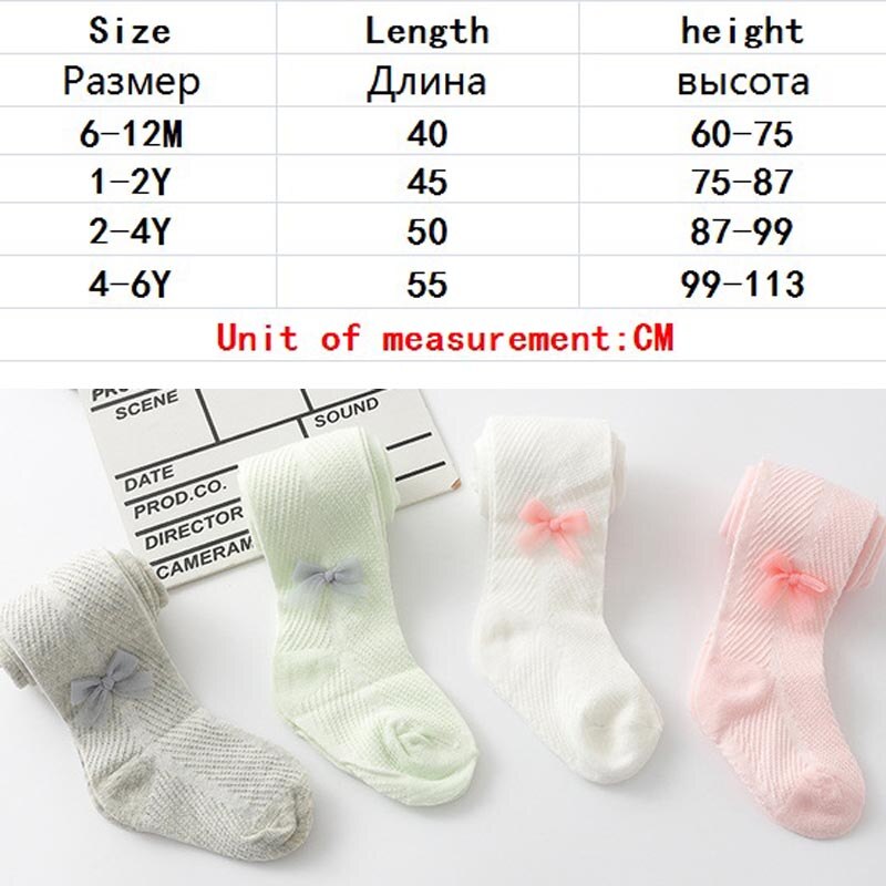 V-TREE Summer Baby Tights Bowknot Mesh Pantyhose Spanish Hollow Cotton Tight For Girls Infants Breathable Stockings