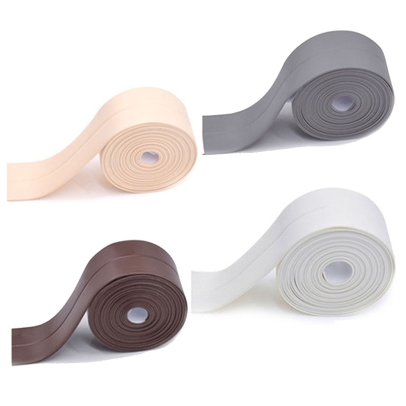 2pcs/Set Bathroom Stickers Shower Sink Bath Sealing Strip Tape White PVC Self Adhesive Waterproof Wall Sticker Bathroom Kitchen