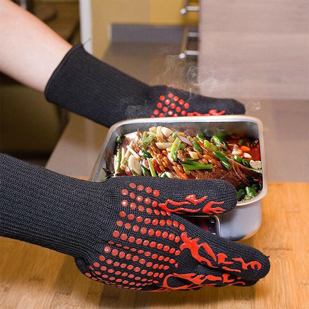 1 pc ugnsvante bakhandske extrem värmetålig f handskar bbq 932 handskar multifunktionskök grillning kock grillhandske  b5 f 9