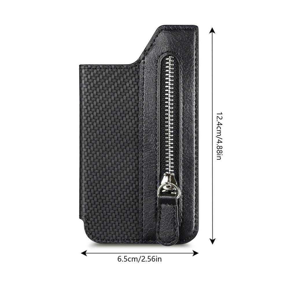 Selbst klebende Telefon Brieftasche Karten Halfter Pu Leder Brieftasche für praktisch hülle multifunktion Ale Telefon Brieftasche für Münzen Karten: Schwarz