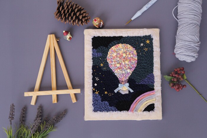 Kits d'aiguille de poinçon de de noël, Kit d'accrochage de tapis de bricolage pour des adultes enfants débutant avec le poinçon de tapis de fil de stylo de broderie
