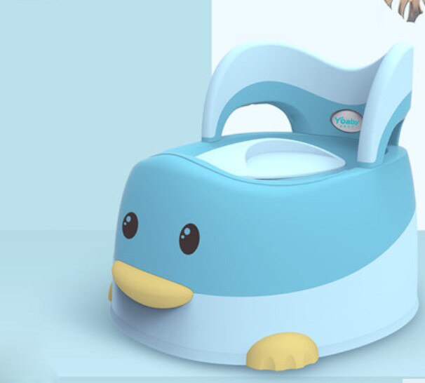 Baby Potty Toilet For Children Portable Pot Baby Potty Training Toilet Seat Comfortable Backrest Cartoon Cute Potty: Blue