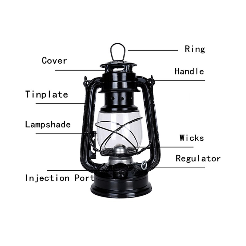 25cm retro klassisk parafin lampe 6 farger 235 led dimbare parafin lanterner veke bærbare lys bærbare lys utsmykning