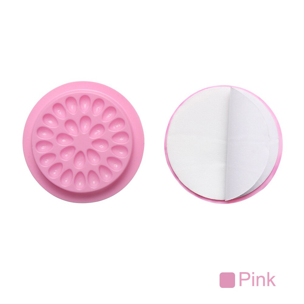10 stücke Kleber Dichtung Pad Für Wimpern Verlängerung Transparent Kleber Halter Wimpern Kleber Kunststoff Kleber Palette Paste Eeyelash Werkzeuge: Pink With Base