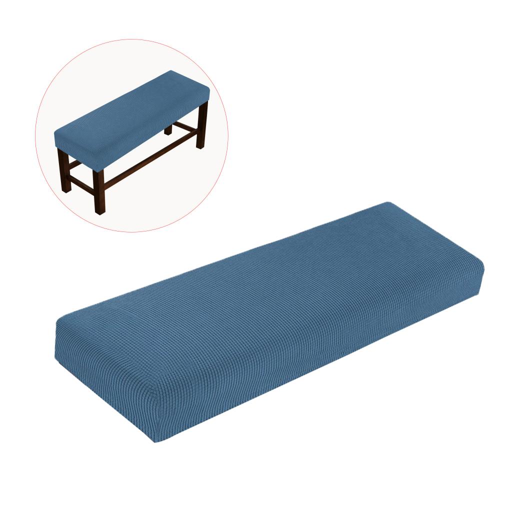 Stretch matbord bänk lock - mjukt stretch matsal bänk slipcovers skydd, maskintvättbart avtagbart halkfritt: Blå