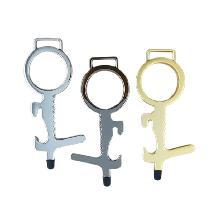 No-Touch Door Opener Elevator Button Tool Beer Trigger Touch Screen Key Chain Anti Contact Door Opener Safety Door Handle Key
