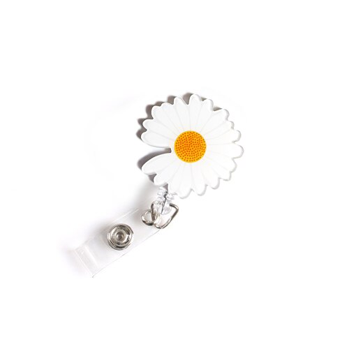 8 stk/parti akryl udtrækkeligt sygeplejerske-emblem rulle daisy love hjerte navnemærke id badge holder klip: 3