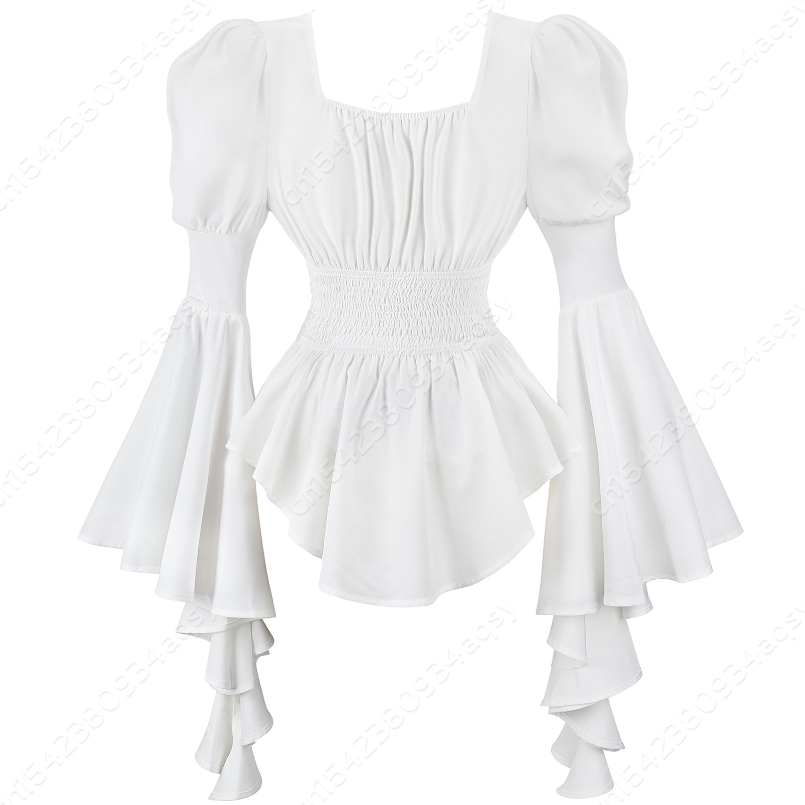 Camicia da donna Camicetta Camicia medievale a maniche lunghe Camicetta rinascimentale Costume da contadina