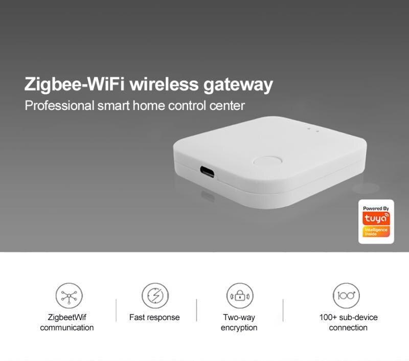 Tuya ZigBee Smart Home Temperature And Humidity Sensor With LCD Screen Display Works With Home Assistant And Tuya Zigbee Hub: Wifi gateway