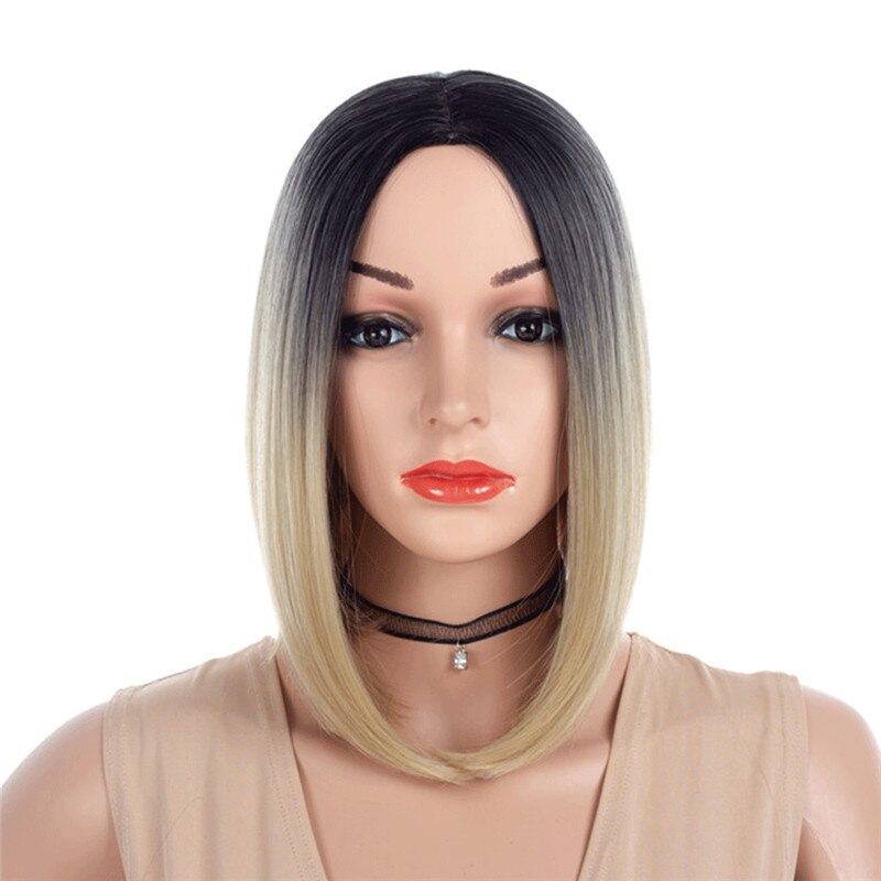 Msiwigs Twee Tonen Blonde Ombre Pruik Natuurlijke Afro Korte Steil Haar Synthetische Pruiken Voor Vrouwen Hittebestendige: T1B/613