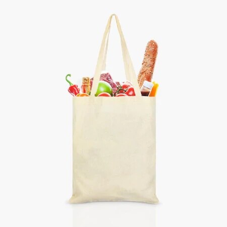 Milieuvriendelijke, niet-bedrukte boodschappentas van ruwe stof | 35 x 40cm (10 stuks ) 100%  katoen (voor een schonere wereld)