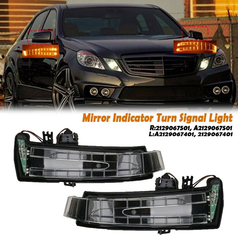 Left Right Side Mirror Indicator Turn Signal Light for Mercedes Benz C E S-Class W204 W212 W221 2007: Default Title