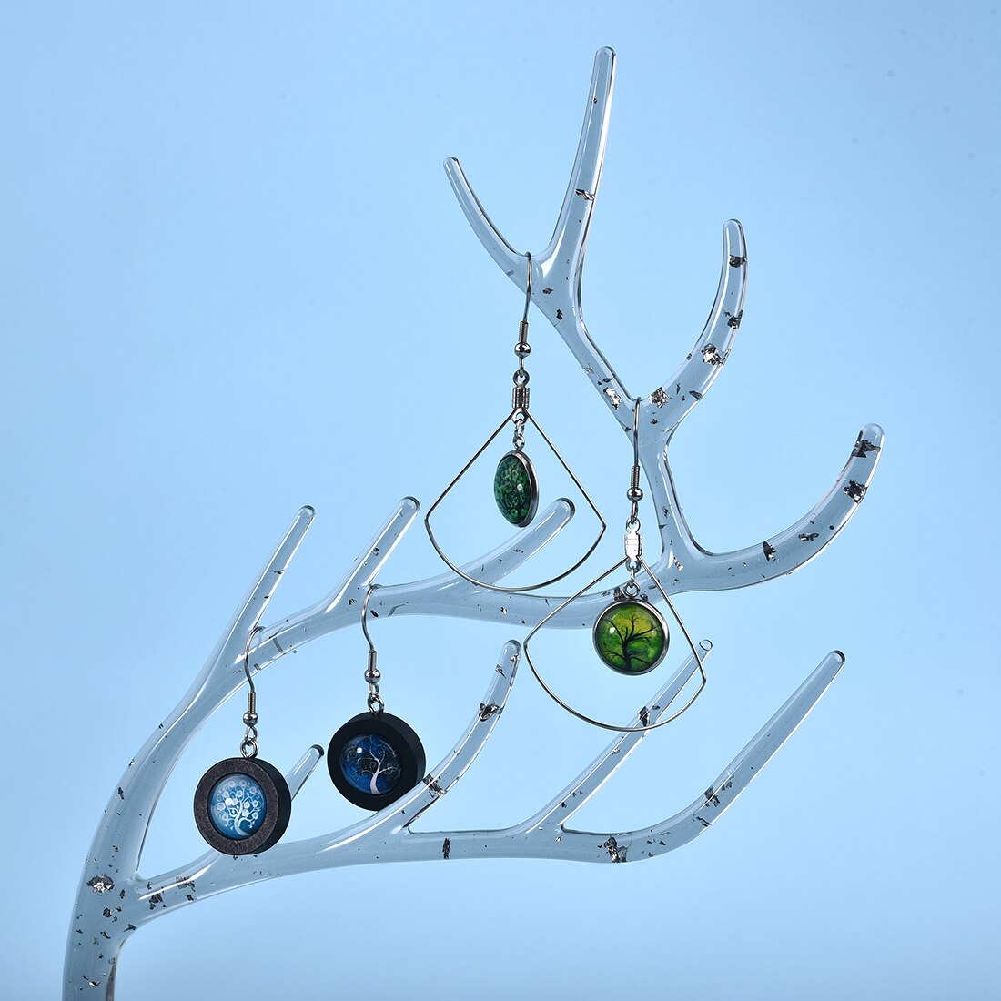 Resin Silicone Mold Jewelry Display Set DIY Resin Crystal Epoxy Antler Tree Branch Show Table Storage Jewelry Tray Mould Tools