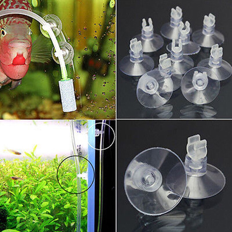 10pcs Aquarium Sucker Suction Cup for 4mm Air Line Pipe Tube Wire Holder Used Sucker for Glass Surface Fish Supples