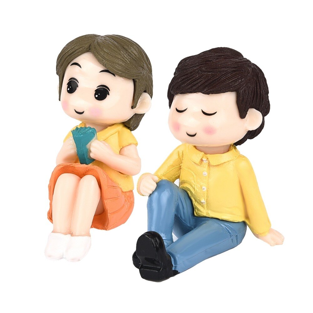 Resin Sweet Couple Marry Wedding Home Garden Decoration Ornaments Mini Crafts Bonsai Micro Landscape DIY Craft