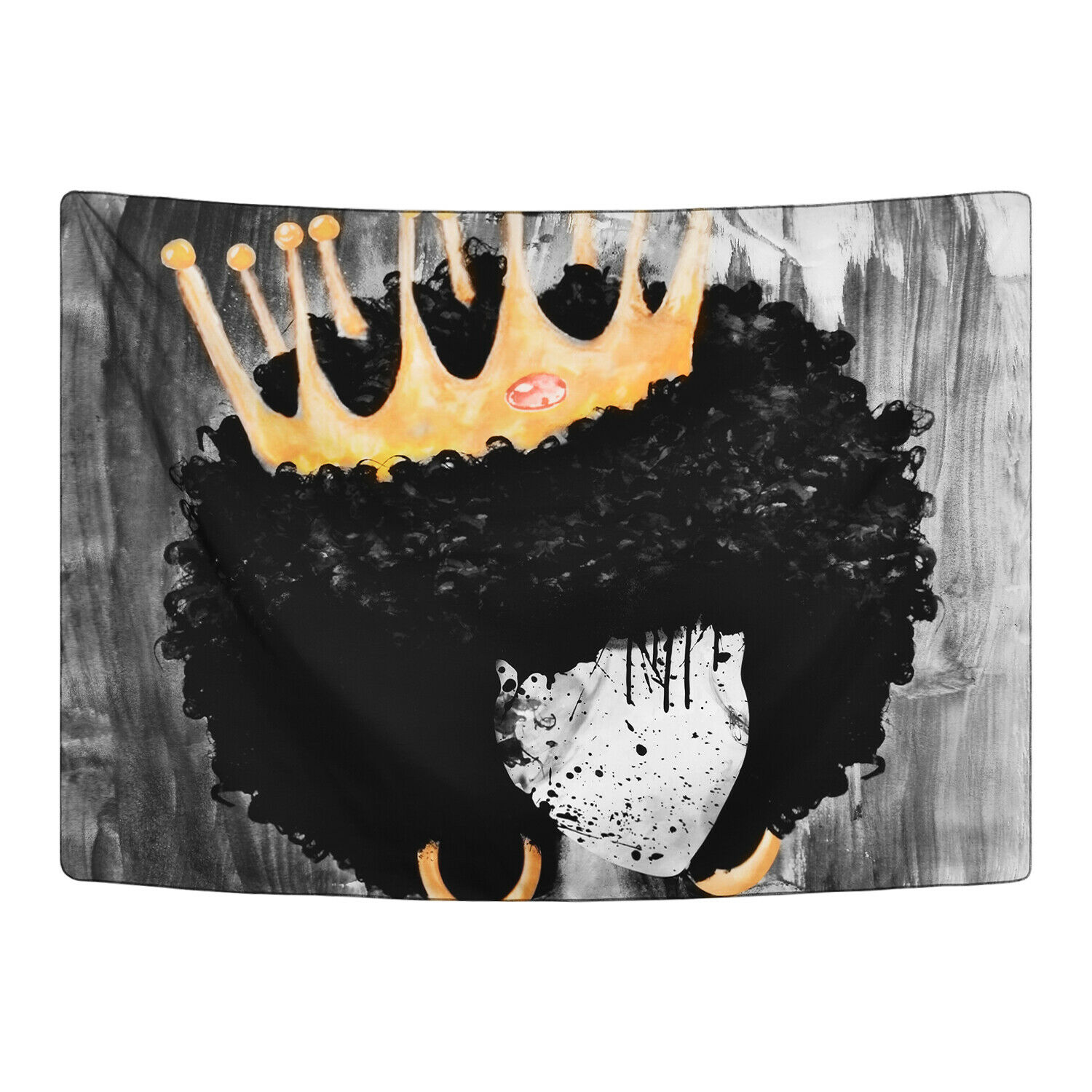 Schwarz Hippie Tapisserie Wandbehang Afrikanischen Frauen Mädchen mit Krone