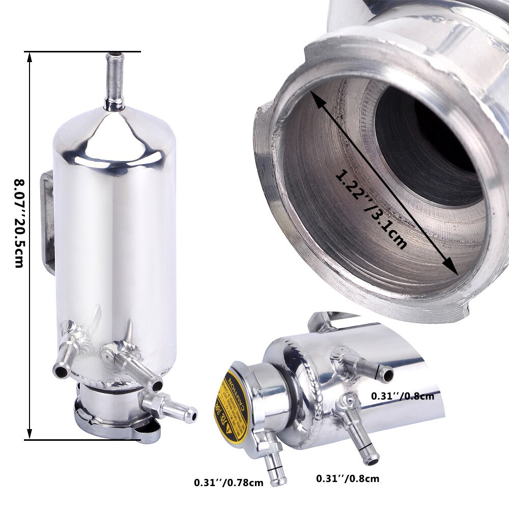 Universal 350mL Oil Catch Can Tank Car Radiator Water Coolant Tank Aluminum Catch Bottle Overflow Reservoir