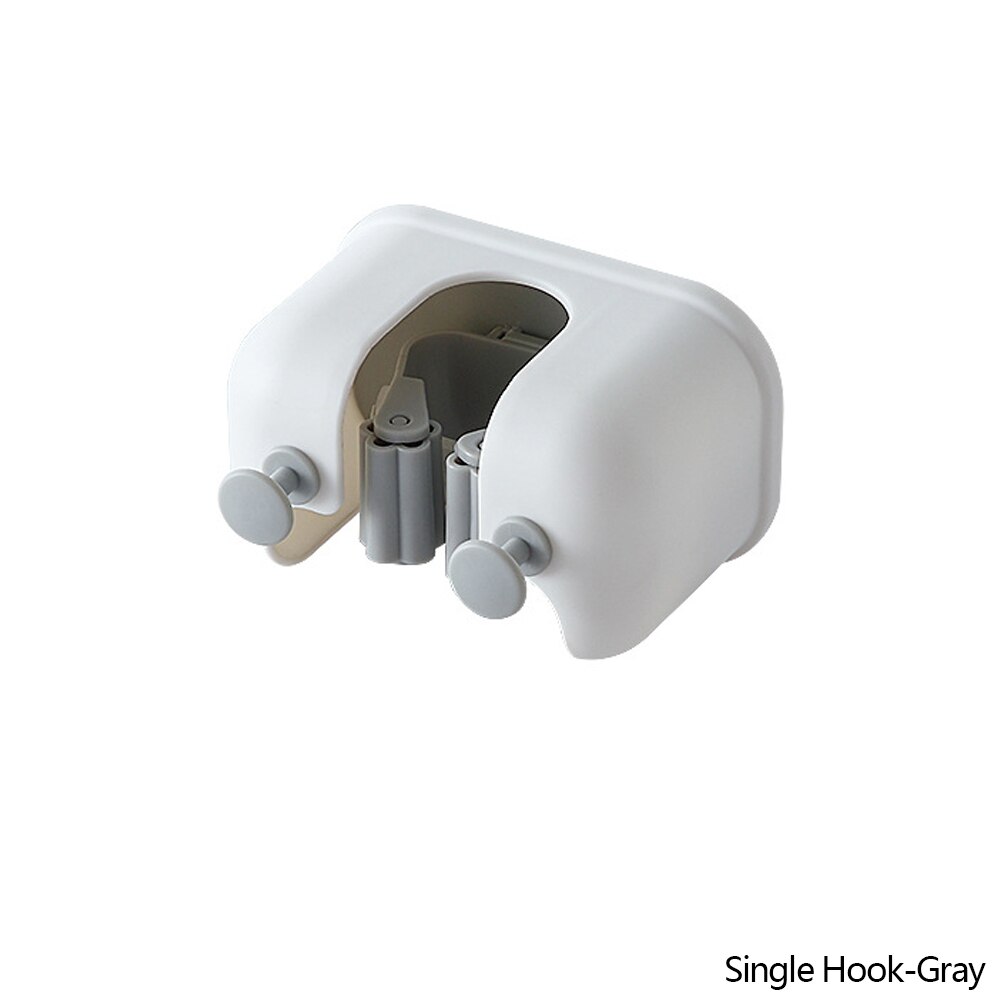 Nordic Mop Clip Haak Multifunctionele Zelfklevende Keuken Plank Opslag Borstel Bezem Hanger Gratis Ponsen Huishoudelijke Badkamer Tool: C-Single Clip Gray