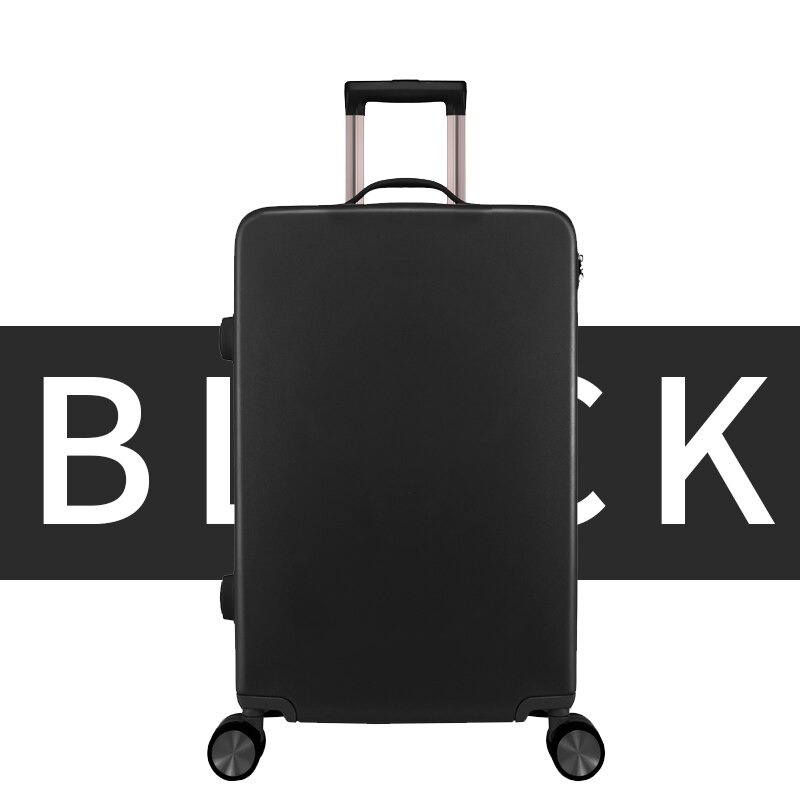 20"Suitcase Rolling Luggage With Travel Suitcase 캐리어 чемодан maletas de viaje trolley 캐리어 Luggage Set Suitcase: Black