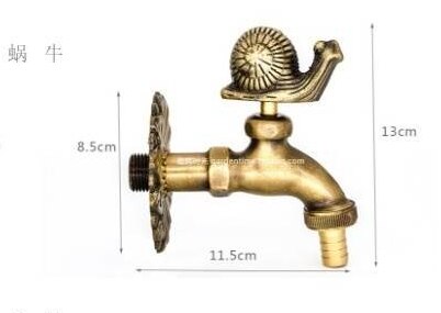 Torneira decorativa para jardim, torneira em bronze verde antigo para lavar, esfregar e regar jardim: 11