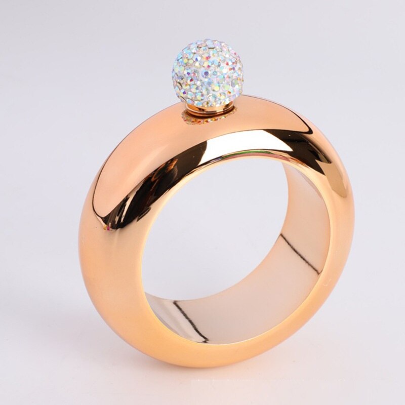 3.5oz armbanden heupfles roestvrij staal alcohol whisky wodka heupfles fles drinkgerei: Roségoud