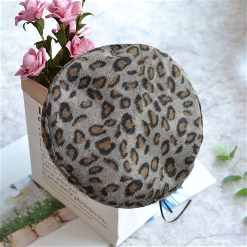 Béret imprimé léopard pour femmes, chapeaux de peintre Vintage coréen, tendance automne hiver: 2