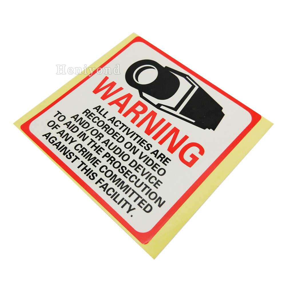 16PCS Warning Sign Sticker 80mmx80mm Protection Premium CCTV Security Sticker Camera System Video Security Decals Posted