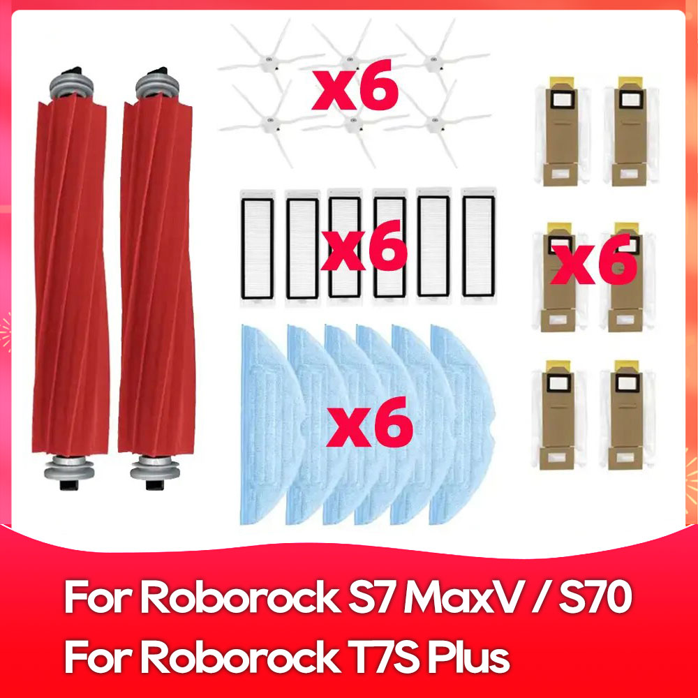 Accesorio de repuesto para aspiradoras robóticas Roborock S7, S70, S75, S7Max, S7MaxV, T7S Plus, cepillo principal, filtro Hepa