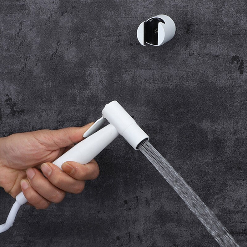 Grifo de Bidet blanco y latón cromado agua fría Válvula de esquina de inodoro de mano higiénico ducha cabezal de lavado de coche Pet rociador aerógrafo grifo