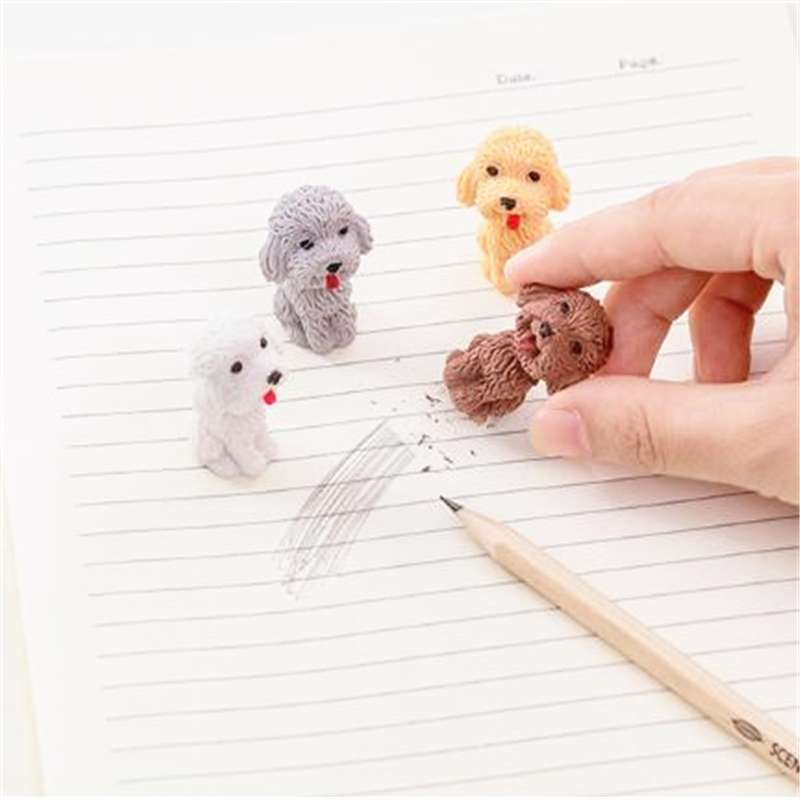 Kawaii Cartoon Dog Rubber Erasers Cute Animal Pencil Eraser Stationery School Correction Supplies Drawing Correction Tool
